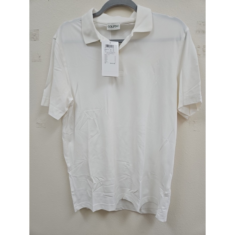 NWT Golfino Men's 38 US MED   Light  Dry White Polo Golf Shirt